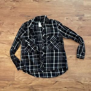 NWOT Zara size medium womens black and white flannel